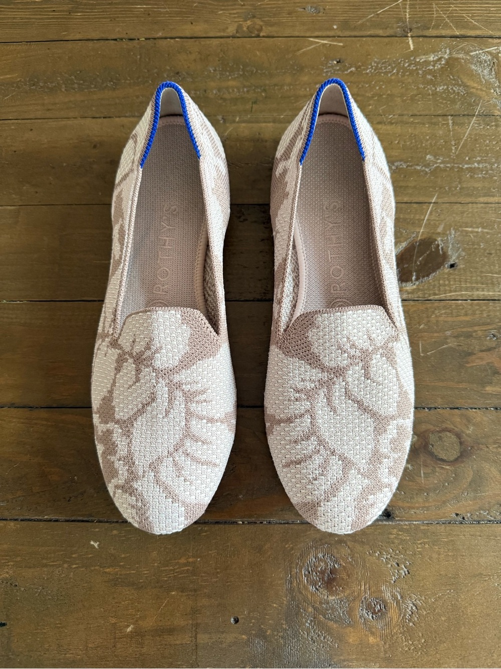 Rothy’s The Loafer Petal Gray | Light Pink Taupe Floral Flat 8 - Picture 3 of 10